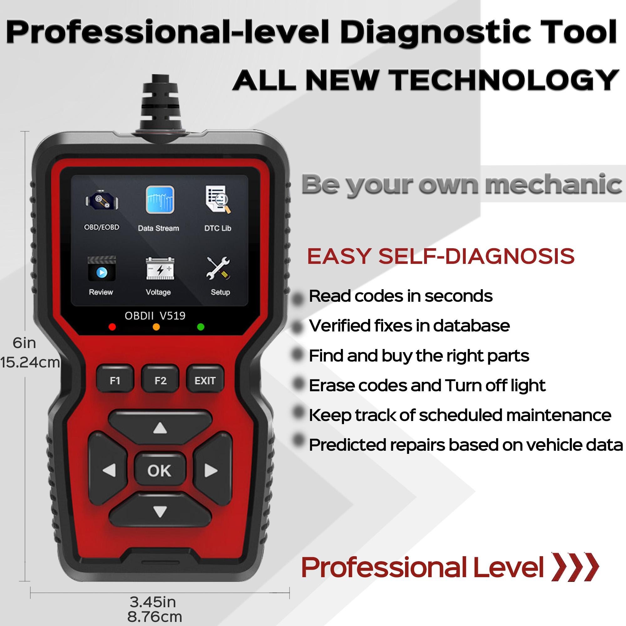 Obd2 Scanner - Scanner Diagnostico Professionale V519 OBD2, Lettore