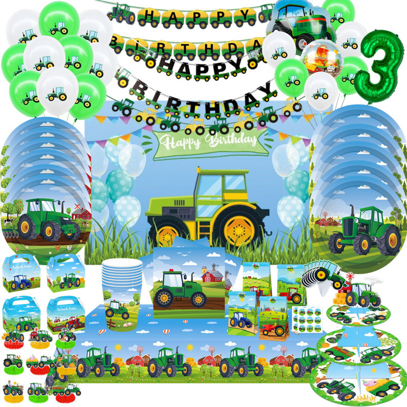 Car Accessories Banner - Tema del trattore agricolo verde Stoviglie