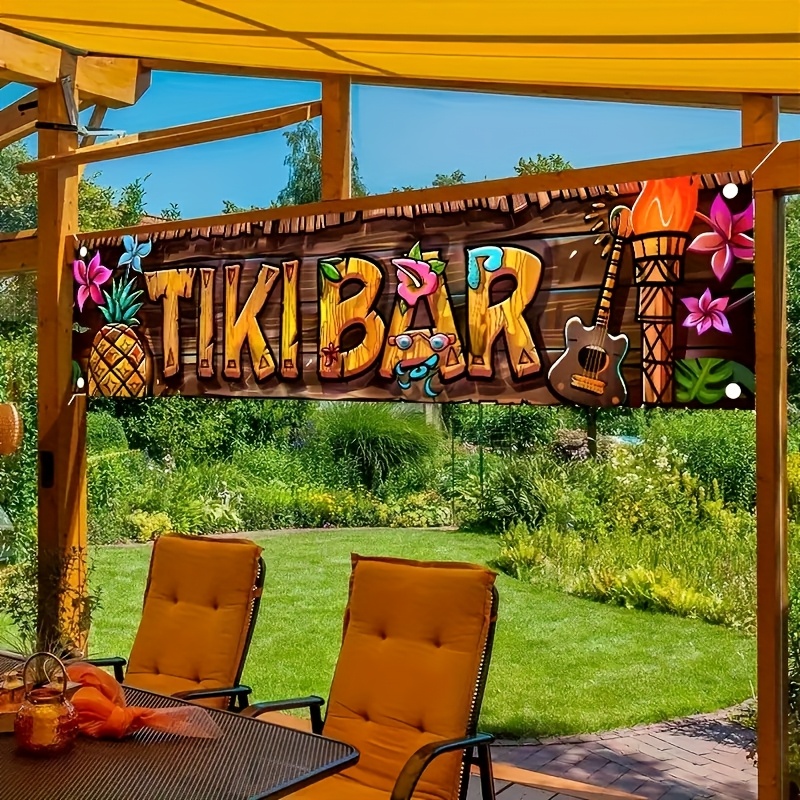 Car Accessories Banner - Tiki Bar Banner Tropicale Hawaiano Beach