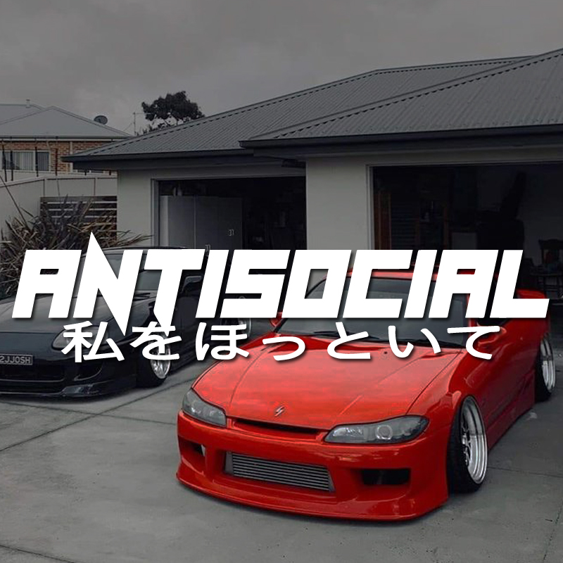 Car Accessories Banner - Adesivo in vinile stile JDM 'ANTISOCIRL',